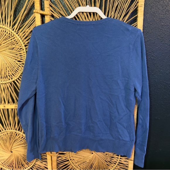 Vintage Blue Snowman Christmas Cardigan – Embroidered Holiday Sweater - Picture 4 of 4